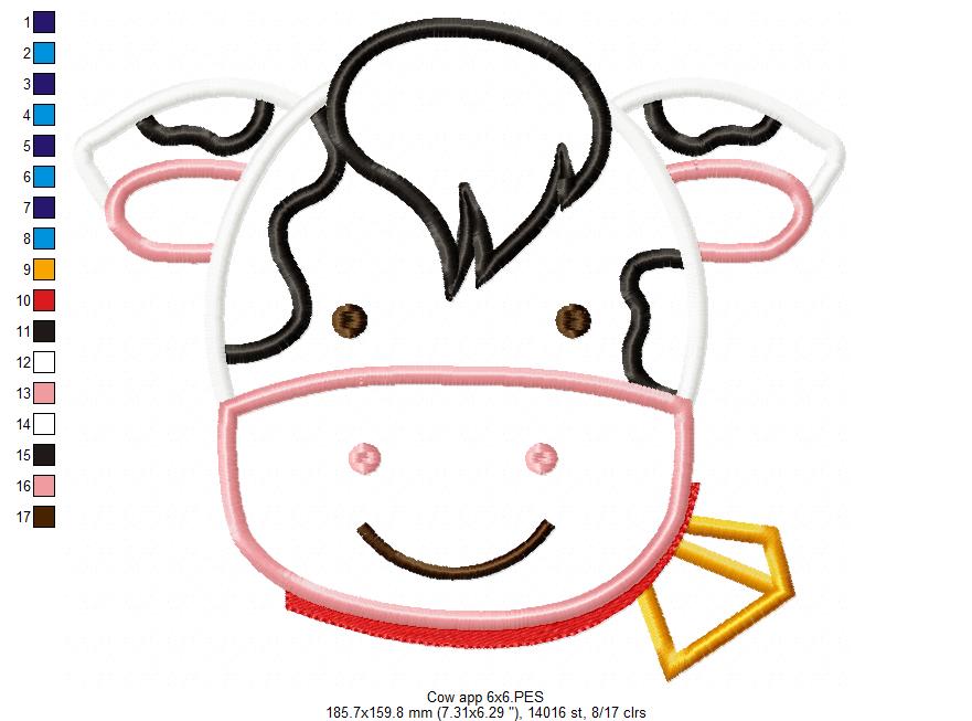 Cow Face Boy - Applique