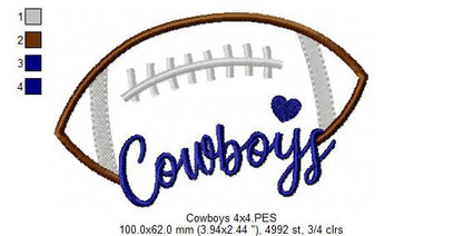 Football Cowboys Ball - Fill Stitch