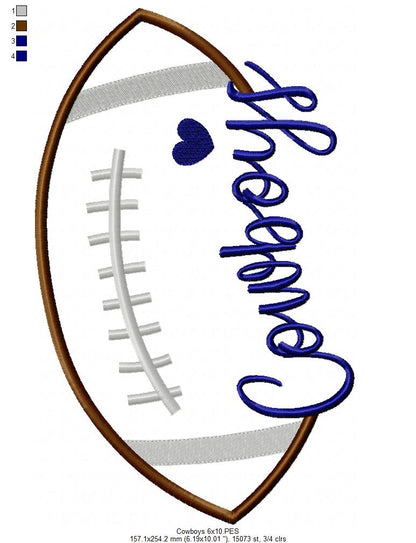 Football Cowboys Ball - Fill Stitch