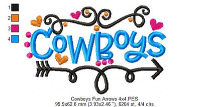Cowboys Fun Arrows - Satin Stitch - Machine Embroidery Design