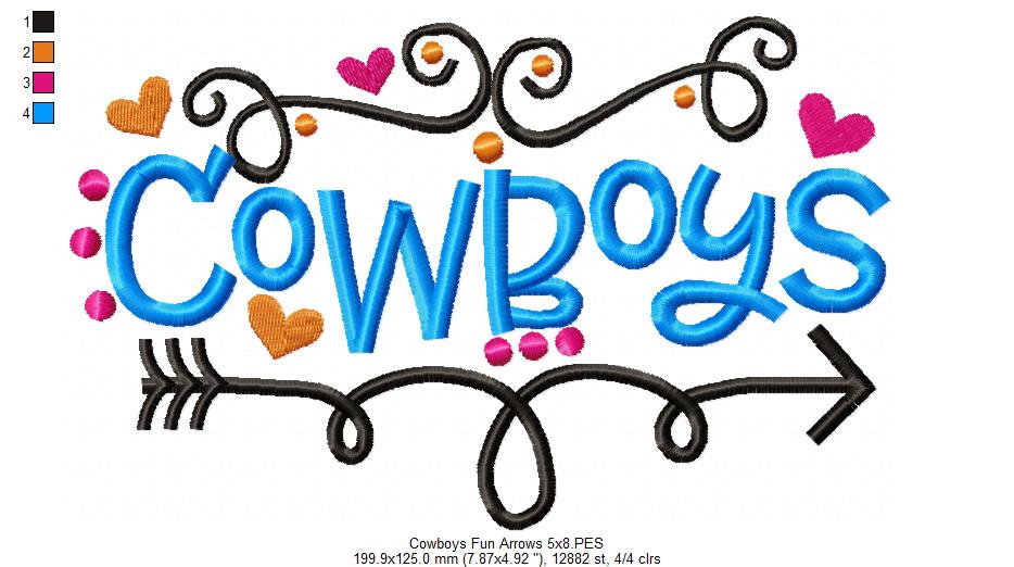 Cowboys Fun Arrows - Satin Stitch - Machine Embroidery Design
