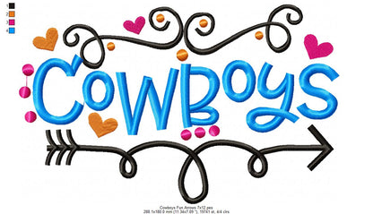 Cowboys Fun Arrows - Satin Stitch - Machine Embroidery Design