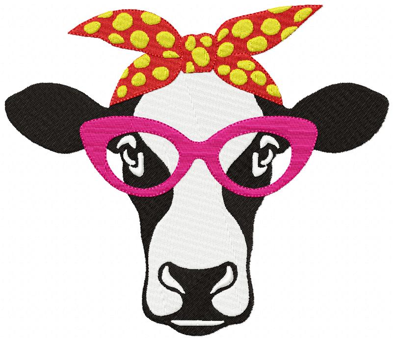 Cow with Bandana - Fill Stitch