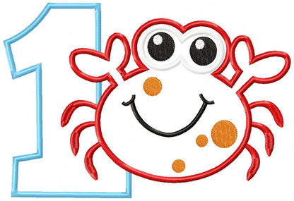 Crabby Birthday Numbers Collection - Appliqué - Machine Embroidery Design