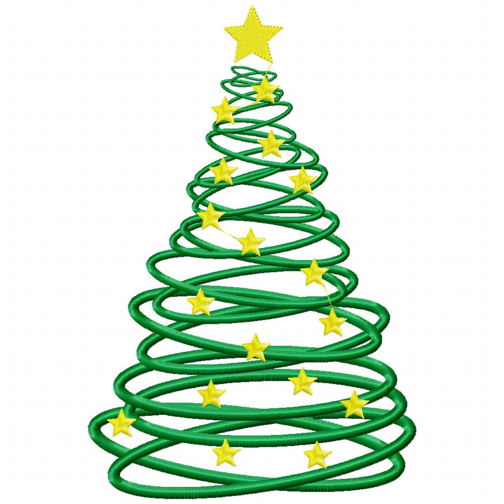 Curly Christmas Tree - Fill Stitch - Machine Embroidery Design