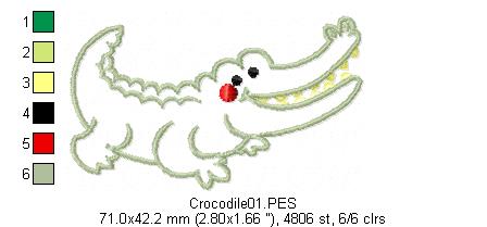 Aligator - Applique - Machine Embroidery Design