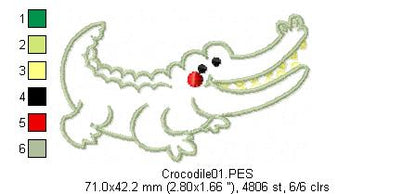 Aligator - Applique - Machine Embroidery Design