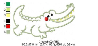 Aligator - Applique - Machine Embroidery Design