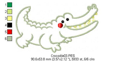 Aligator - Applique - Machine Embroidery Design