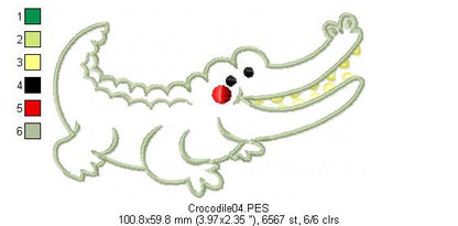 Aligator - Applique - Machine Embroidery Design