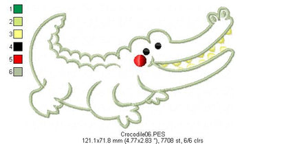 Aligator - Applique - Machine Embroidery Design