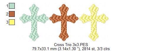 Cross Trio - Fill Stitch