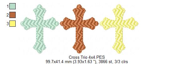 Cross Trio - Fill Stitch