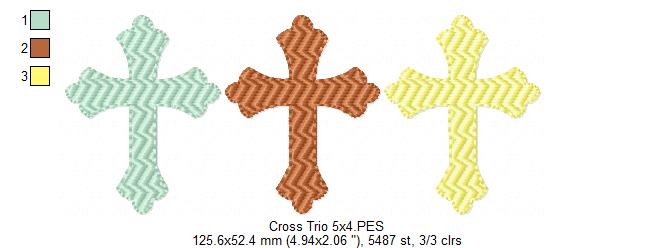 Cross Trio - Fill Stitch