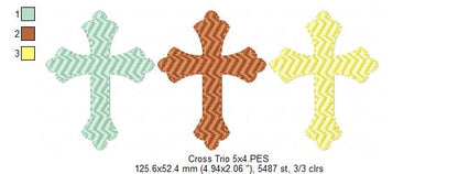 Cross Trio - Fill Stitch