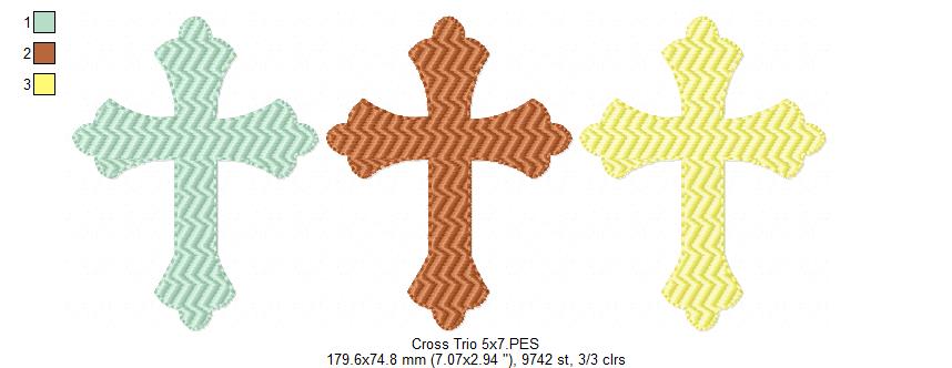 Cross Trio - Fill Stitch