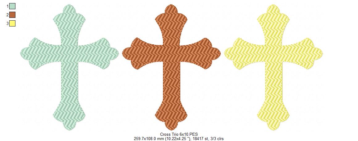 Cross Trio - Fill Stitch