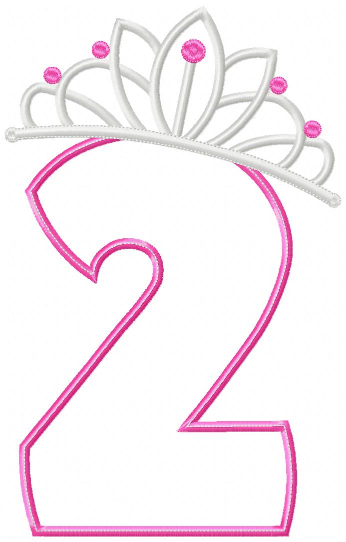 Princess Crown Numbers Collection 0–9 – Appliqué – Machine Embroidery Design