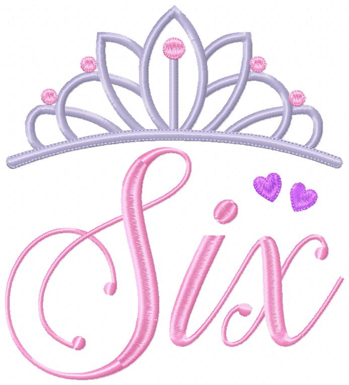 Crown Six 6th Birthday Tiara - Applique