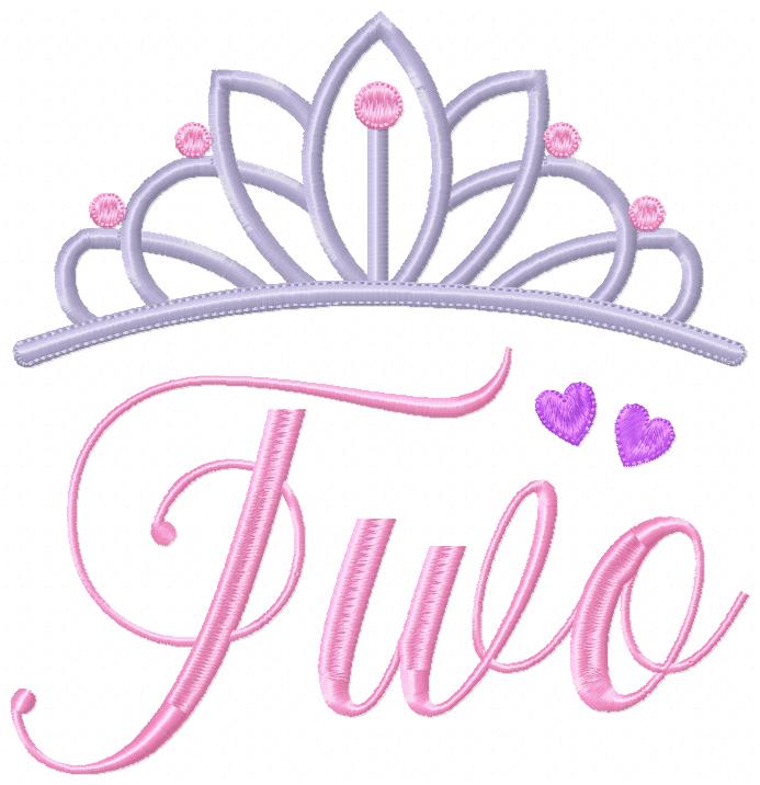Crown Birthday Tiara Set Numbers 1-11 - Fill Stitch