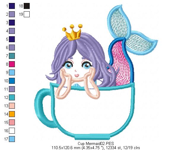Cup Mermaid - Applique
