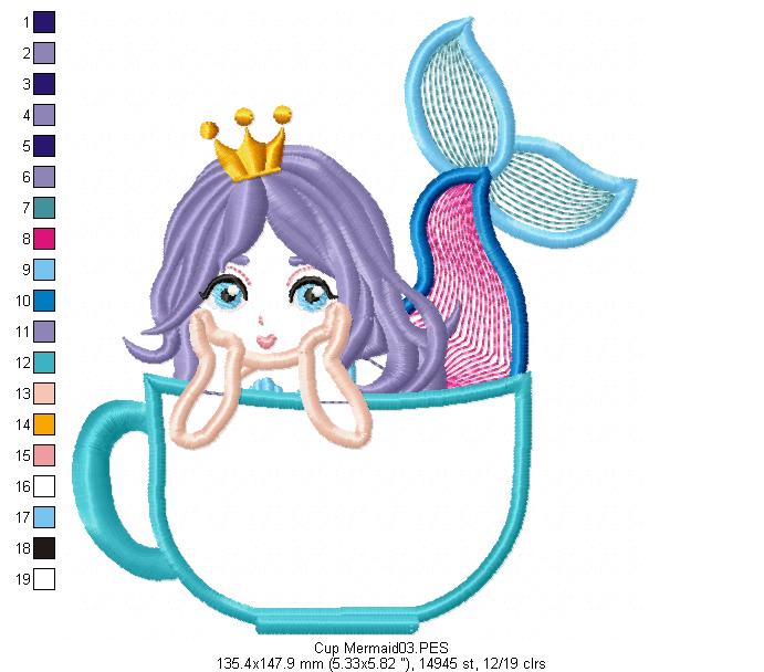 Cup Mermaid - Applique