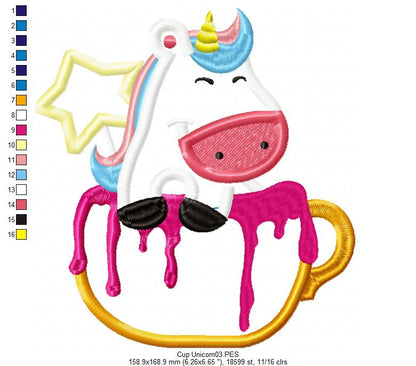 Cup Unicorn - Applique
