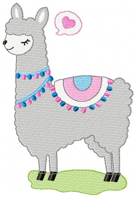 Cute Alpaca Girl - Fill Stitch