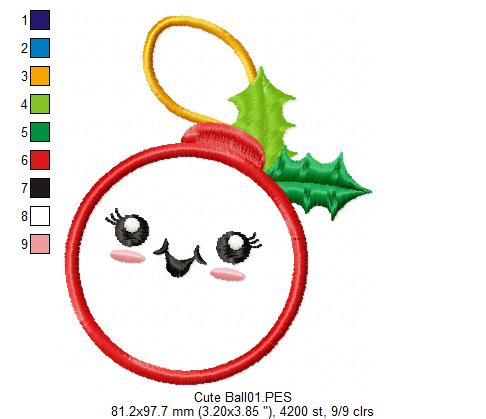 Christmas Ornament Cute - Applique