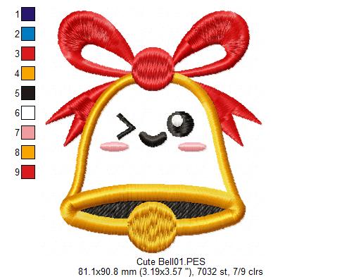 Christmas Bell Cute - Applique