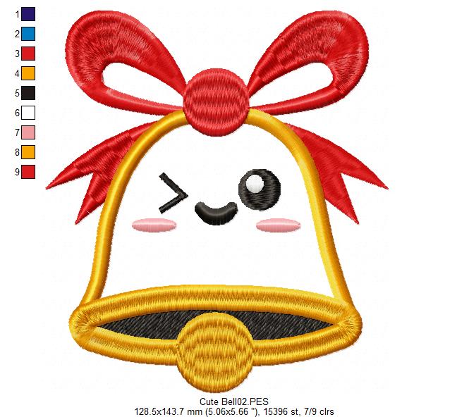 Christmas Bell Cute - Applique