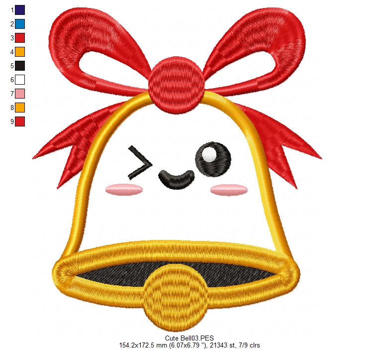 Christmas Bell Cute - Applique