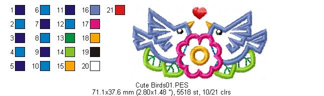 Cute Birds - Applique