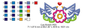 Cute Birds - Applique