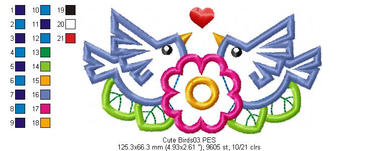 Cute Birds - Applique