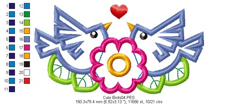 Cute Birds - Applique