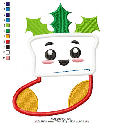 Christmas Boot Cute - Applique