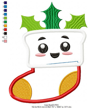 Christmas Boot Cute - Applique