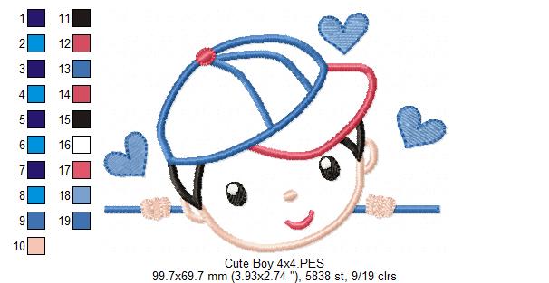 Cute Boy and Girl - Set of 7 designs - Applique