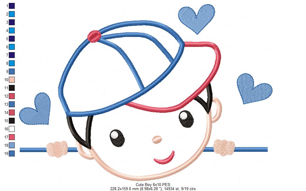 Cute Girl and Boy - Set of 2 designs - Applique