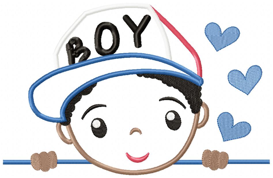 Cute Boy Smiling - Applique