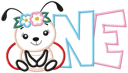 Cute Bug One 1st Birthday - Applique