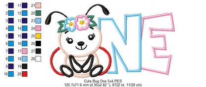 Cute Bug One 1st Birthday - Applique