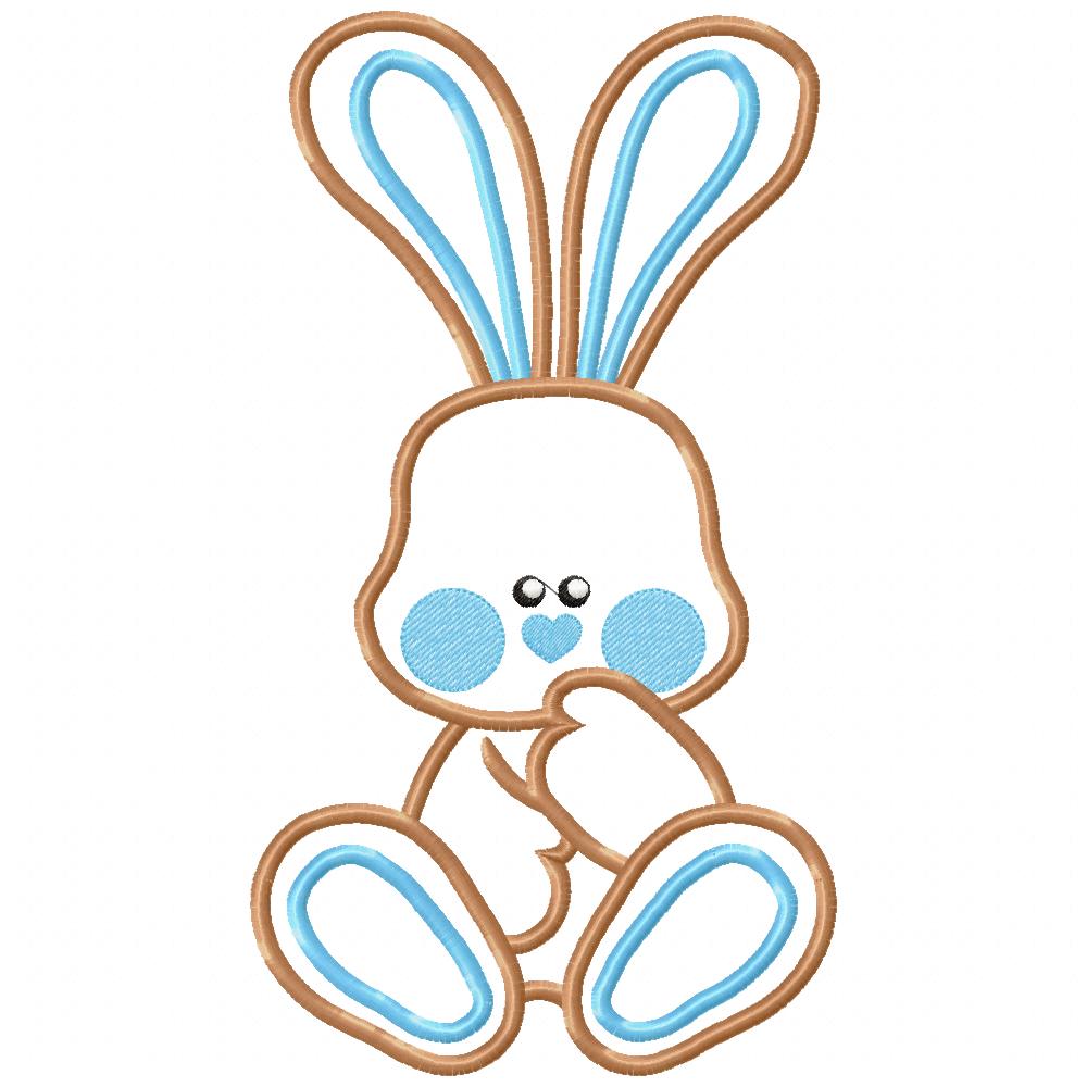 Cute Bunny Girl and Boy Big Ears - Applique - Set of 2 designs