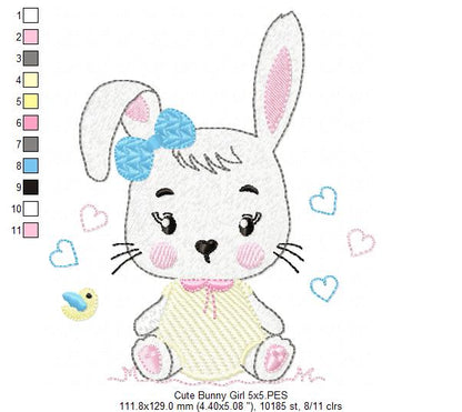 Cute Bunny Girl - Rippled