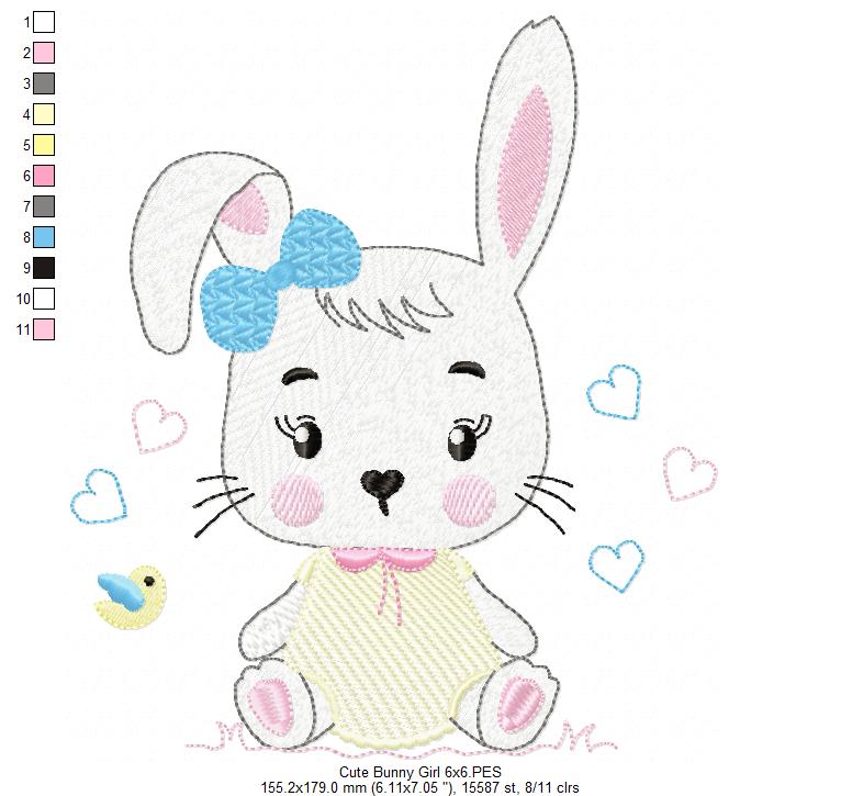 Cute Bunny Girl - Rippled