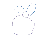Cute Bunny Girl with Bow - Applique - Machine Embroidery Design