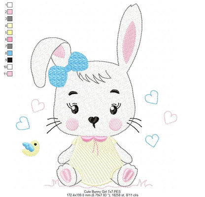 Cute Bunny Girl - Rippled