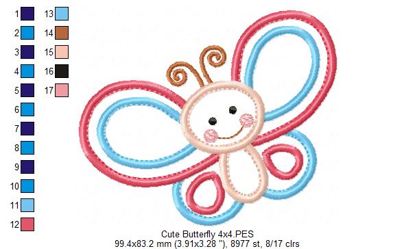 Cute Butterfly - Applique