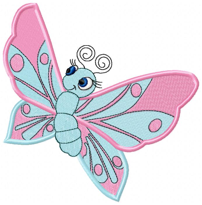Cute Butterfly - Fill Stitch - Machine Embroidery Design